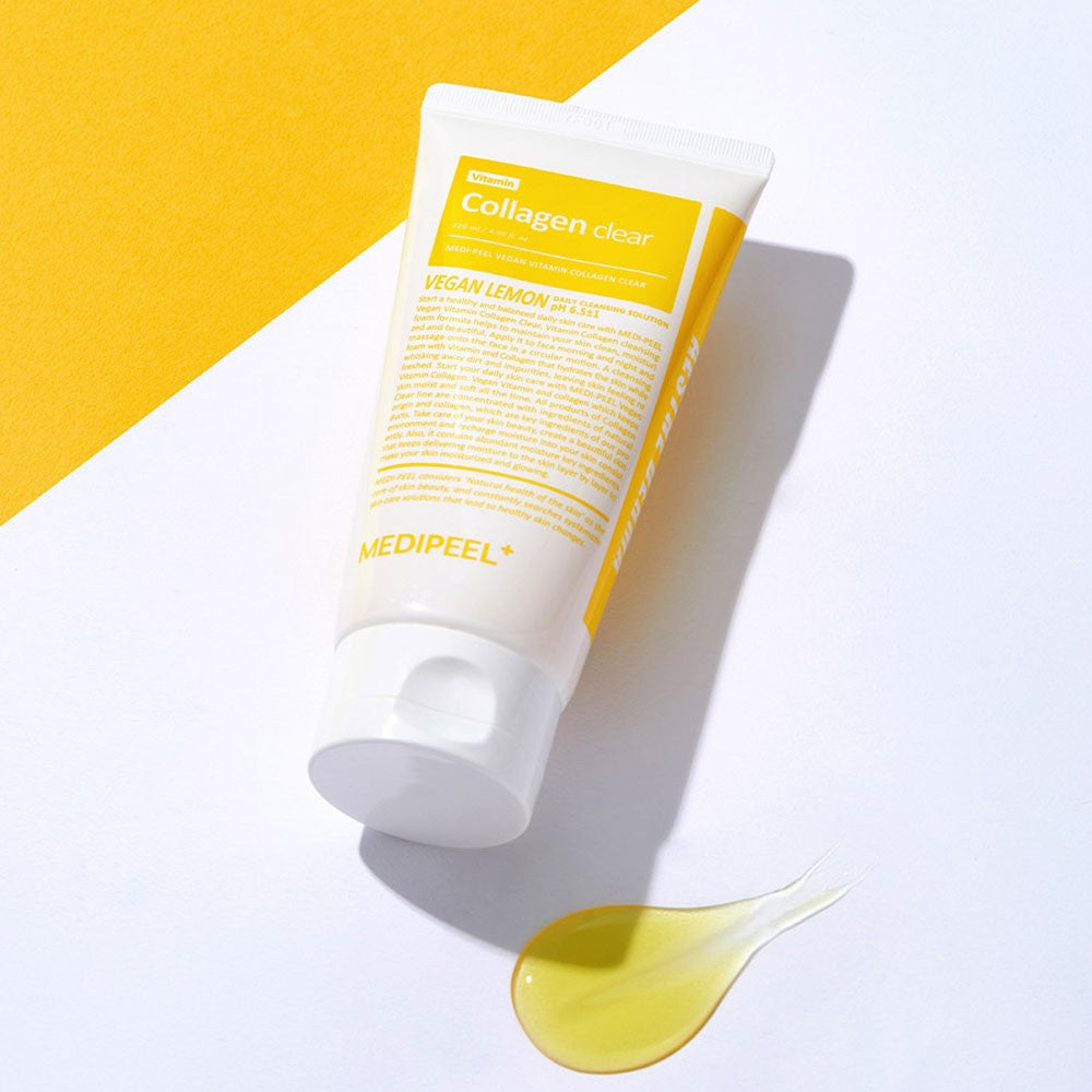 Очищаюча гель-пінка для обличчя з екстрактом лимона MEDIPEEL Vegan Vitamin Collagen Clear, 120 мл