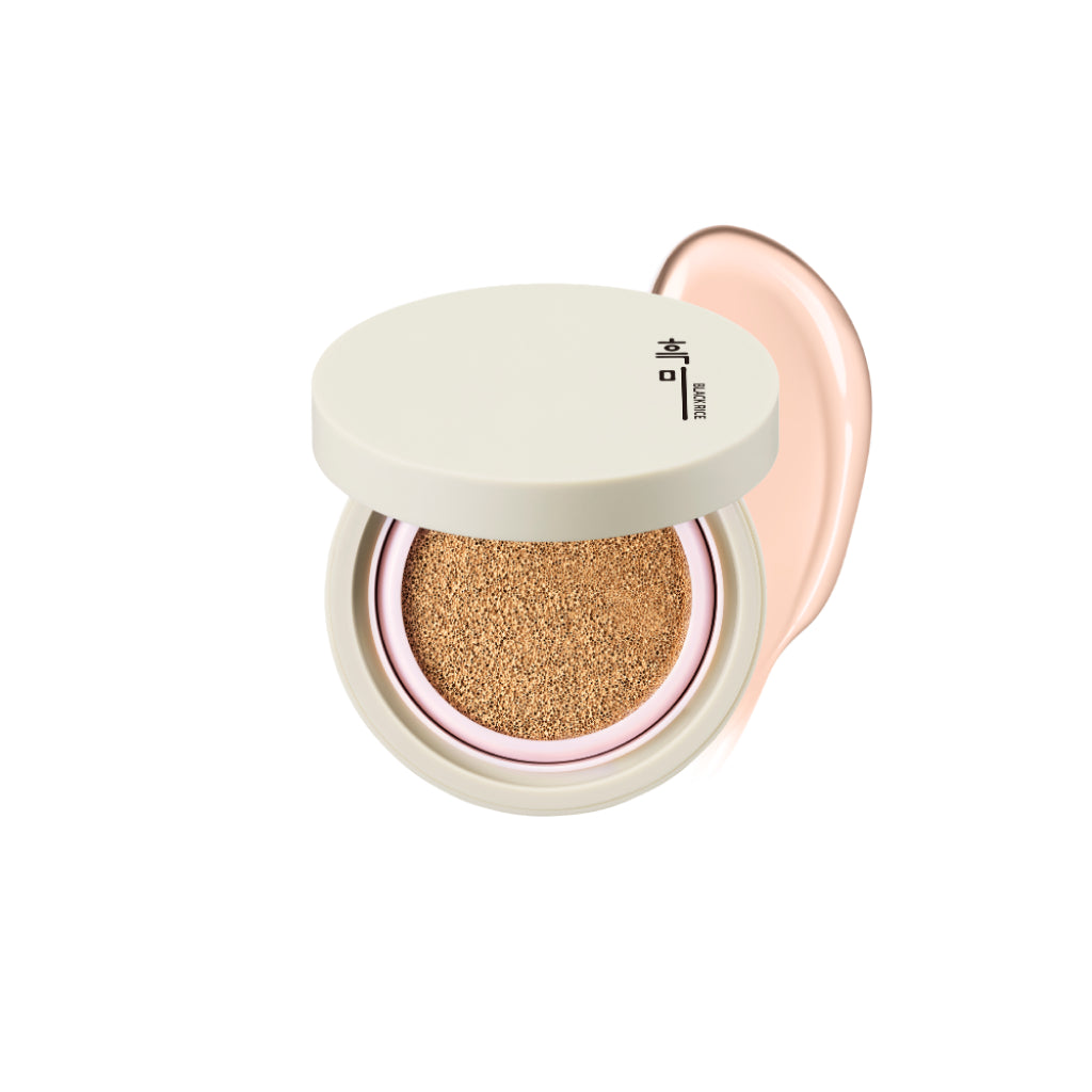 Профессиональный дышащий кушон со сменным блоком Black Rice Long Lasting Cushion SPF50+ PA+++ 21 тон, 12 гр*2