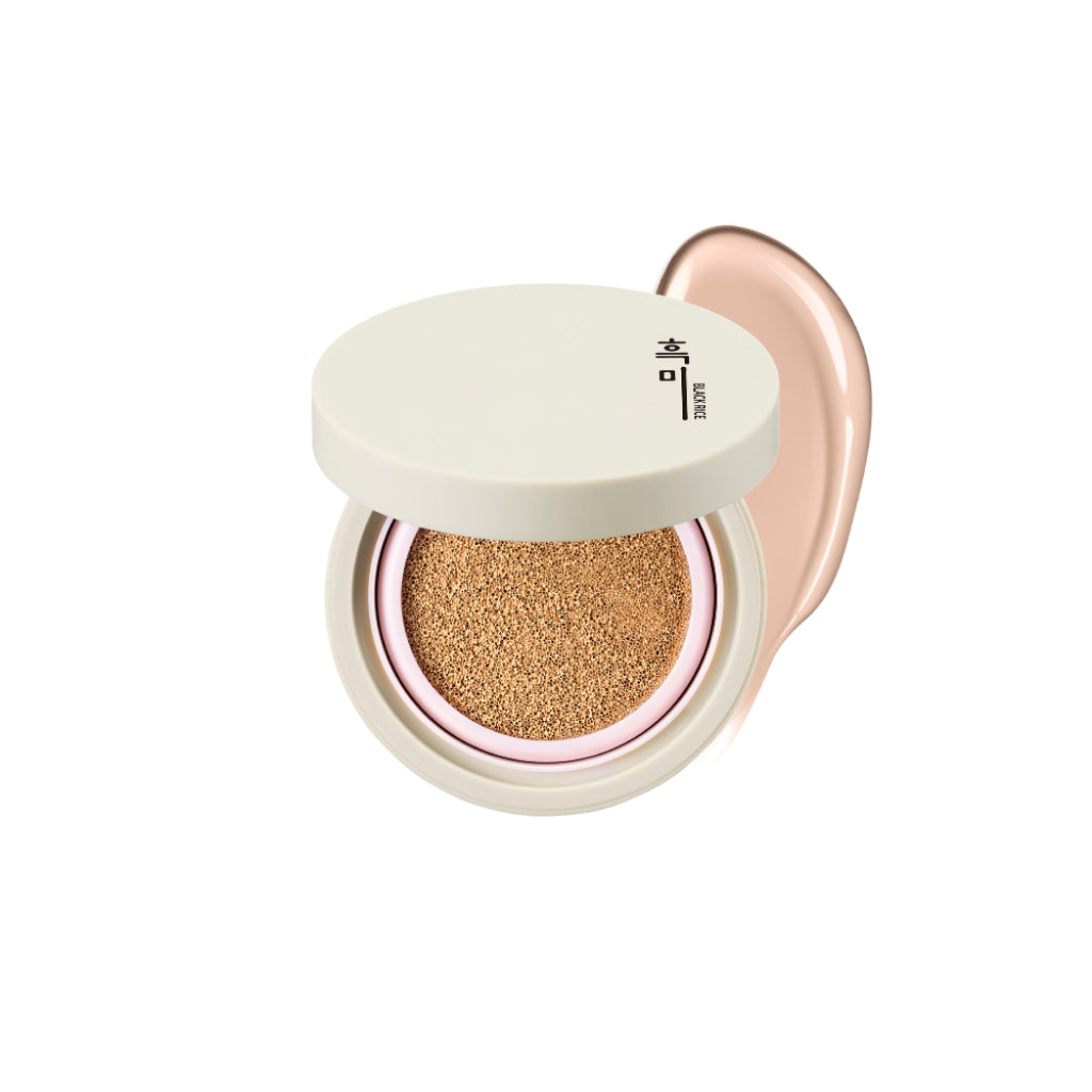 Профессиональный дышащий кушон со сменным блоком Black Rice Long Lasting Cushion SPF50+ PA+++ 21 тон, 12 гр*2