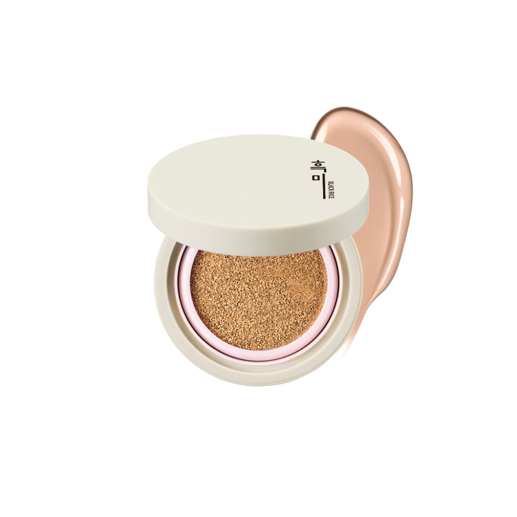 Профессиональный дышащий кушон со сменным блоком Black Rice Long Lasting Cushion SPF50+ PA+++ 21 тон, 12 гр*2