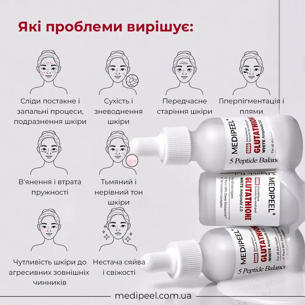 Ампульная сыворотка с глутатионом MEDIPEEL Bio-Intense Glutathione White Ampoule 2.0, 30 мл