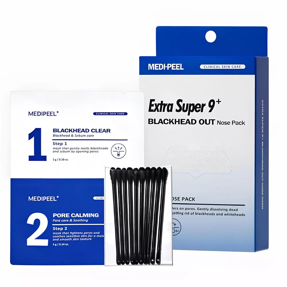Двухэтапная маска от черных точек MEDIPEEL Extra Super 9 Plus Blackhead Out Nose Pack, 1 шт