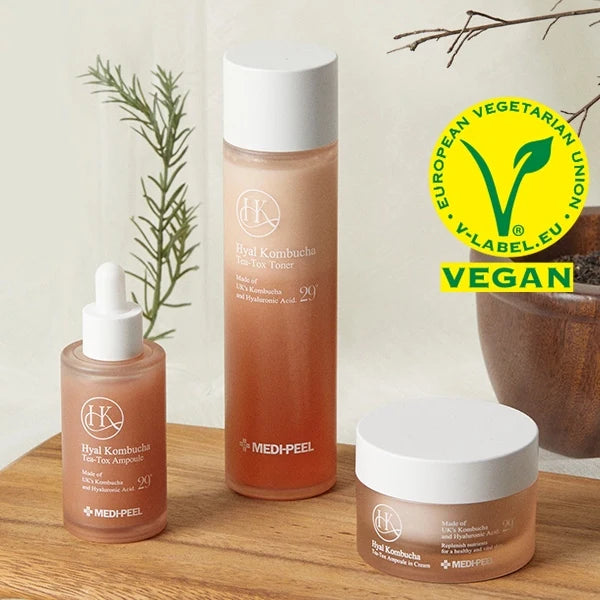 Увлажняющий уход для повышения упругости кожи с комбучей и гиалуроновой кислотой MEDIPEEL Hyal Kombucha Tea-Tox Set