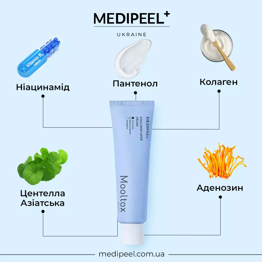 Увлажняющий крем для лица MEDIPEEL Hyaluron Layer Mooltox Cream, 50 гр