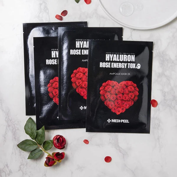 Ампульная омолаживающая маска с розой MEDIPEEL Hyaluron Rose Energy Tox Ampoule Mask, 1 шт