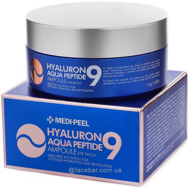 Патчи от кругов под глазами и морщин MEDIPEEL Peptide 9 Hyaluron Aqua Ampoule Eye Patch, 60 шт