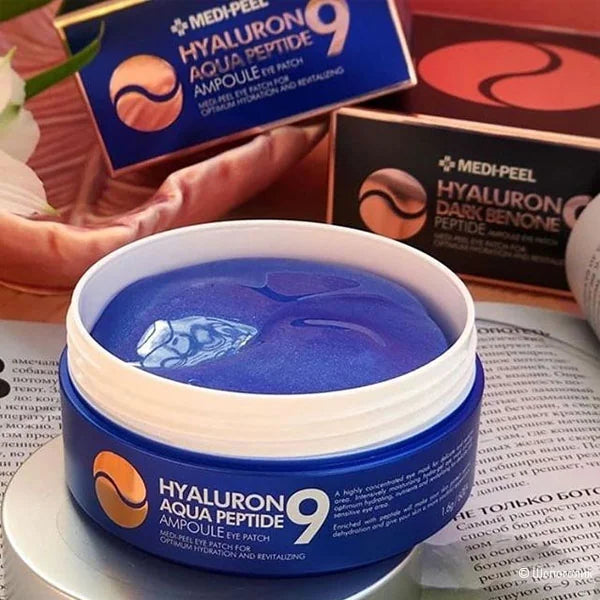 Патчи от кругов под глазами и морщин MEDIPEEL Peptide 9 Hyaluron Aqua Ampoule Eye Patch, 60 шт
