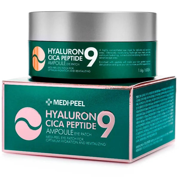 Натуральные патчи с центеллой MEDIPEEL Peptide 9 Hyaluron Cica Ampoule Eye Patch, 60 шт
