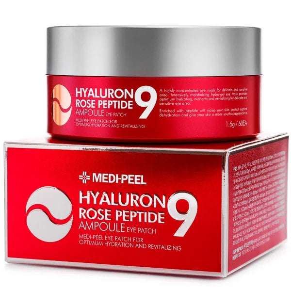 Патчи от отеков и морщин MEDIPEEL Peptide 9 Hyaluron Rose Ampoule Eye Patch, 60 шт