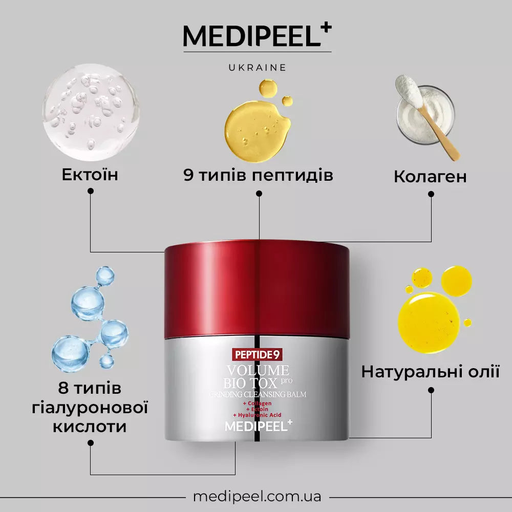 Очищающий бальзам для лица MEDIPEEL Peptide 9 Volume Bio Tox Grinding Cleansing Balm, 50 мл