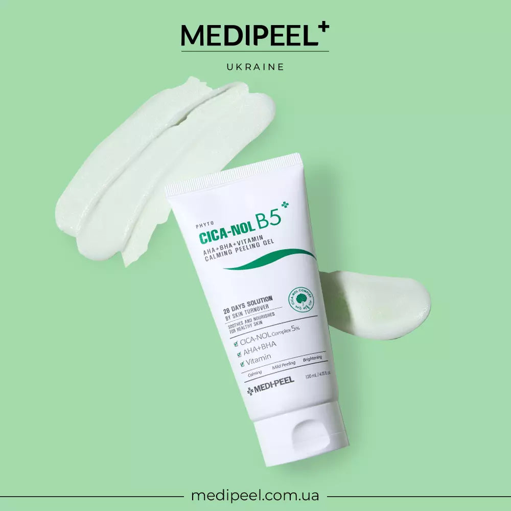 Пилинг-скатка для лица с кислотами MEDIPEEL Phyto Cica-Nol B5 AHA BHA Vitamin Calming Peeling Gel, 120 мл