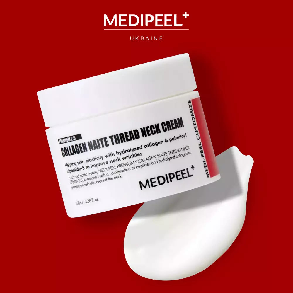 Лифтинг-крем для шеи с пептидами и коллагеном MEDIPEEL Premium Collagen Naite Thread Neck Cream 2.0, 100 мл