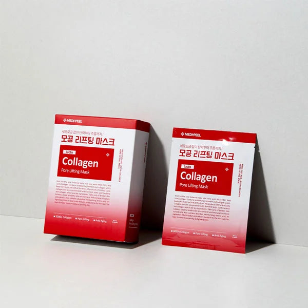 Тканевая лифтинг-маска для сужения пор с коллагеном MEDIPEEL Red Lacto Collagen Pore Lifting Mask, 30 мл