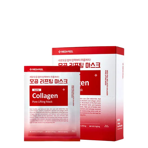 Тканевая лифтинг-маска для сужения пор с коллагеном MEDIPEEL Red Lacto Collagen Pore Lifting Mask, 30 мл