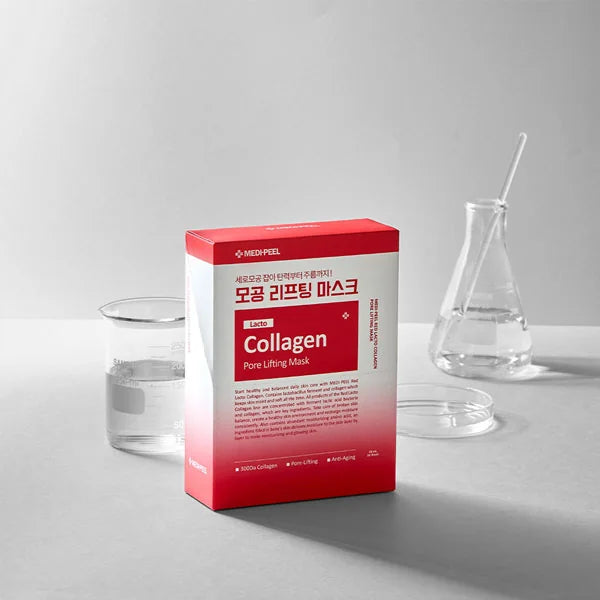 Тканевая лифтинг-маска для сужения пор с коллагеном MEDIPEEL Red Lacto Collagen Pore Lifting Mask, 30 мл