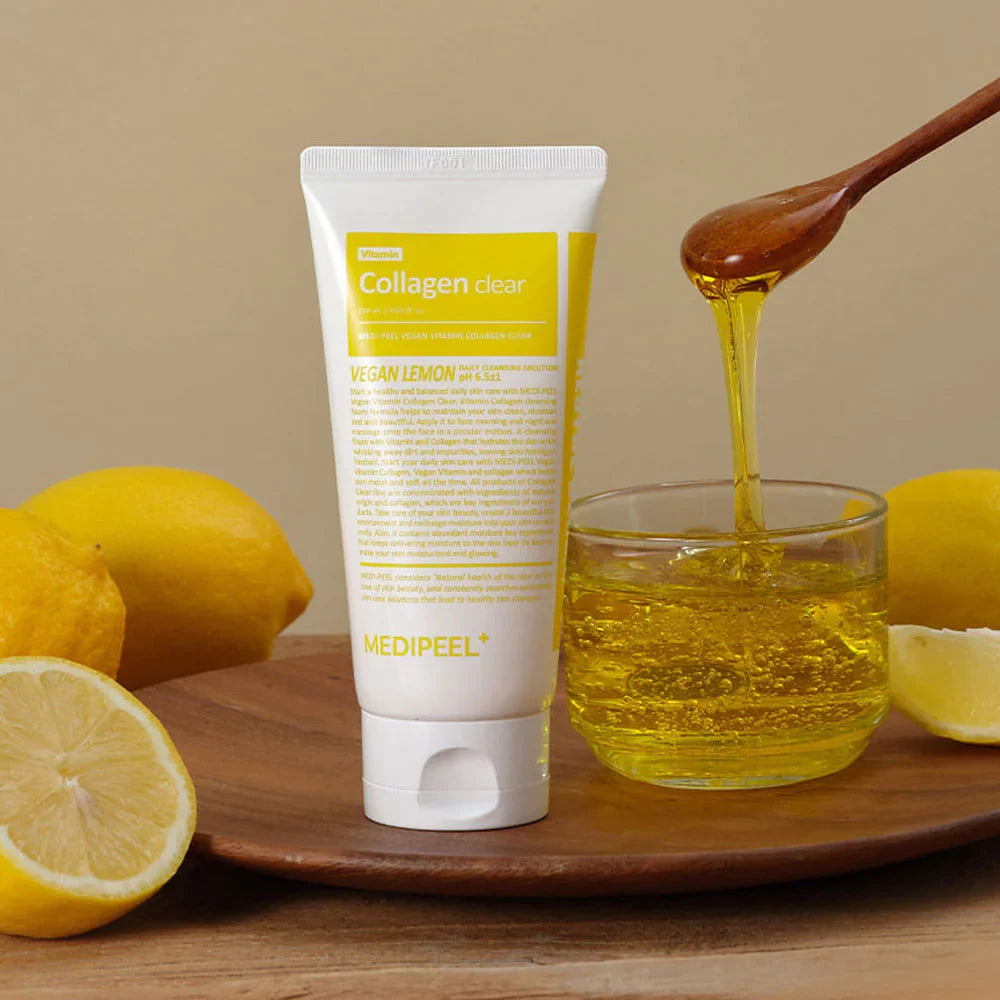 Очищающая пенка с низким содержанием кислот MEDIPEEL Vegan Vitamin Collagen Clear, 300 мл