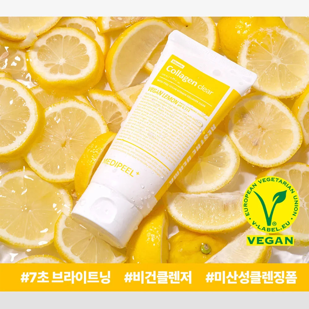 Очищающая пенка с низким содержанием кислот MEDIPEEL Vegan Vitamin Collagen Clear, 300 мл