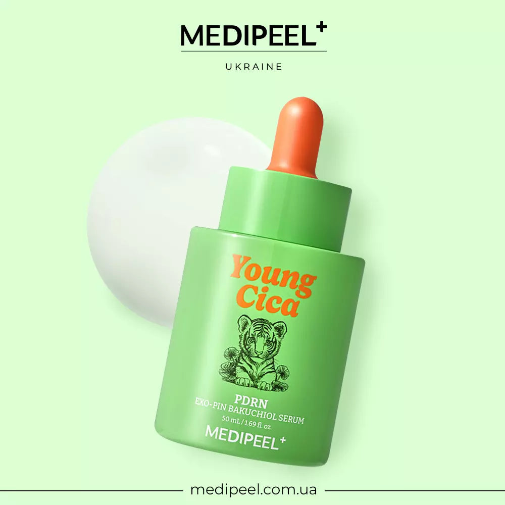 Зміцнювальна сироватка з PDRN та бакучіолом MEDIPEEL Young Cica PDRN Exo-Pin Bakuchiol Serum, 50 мл