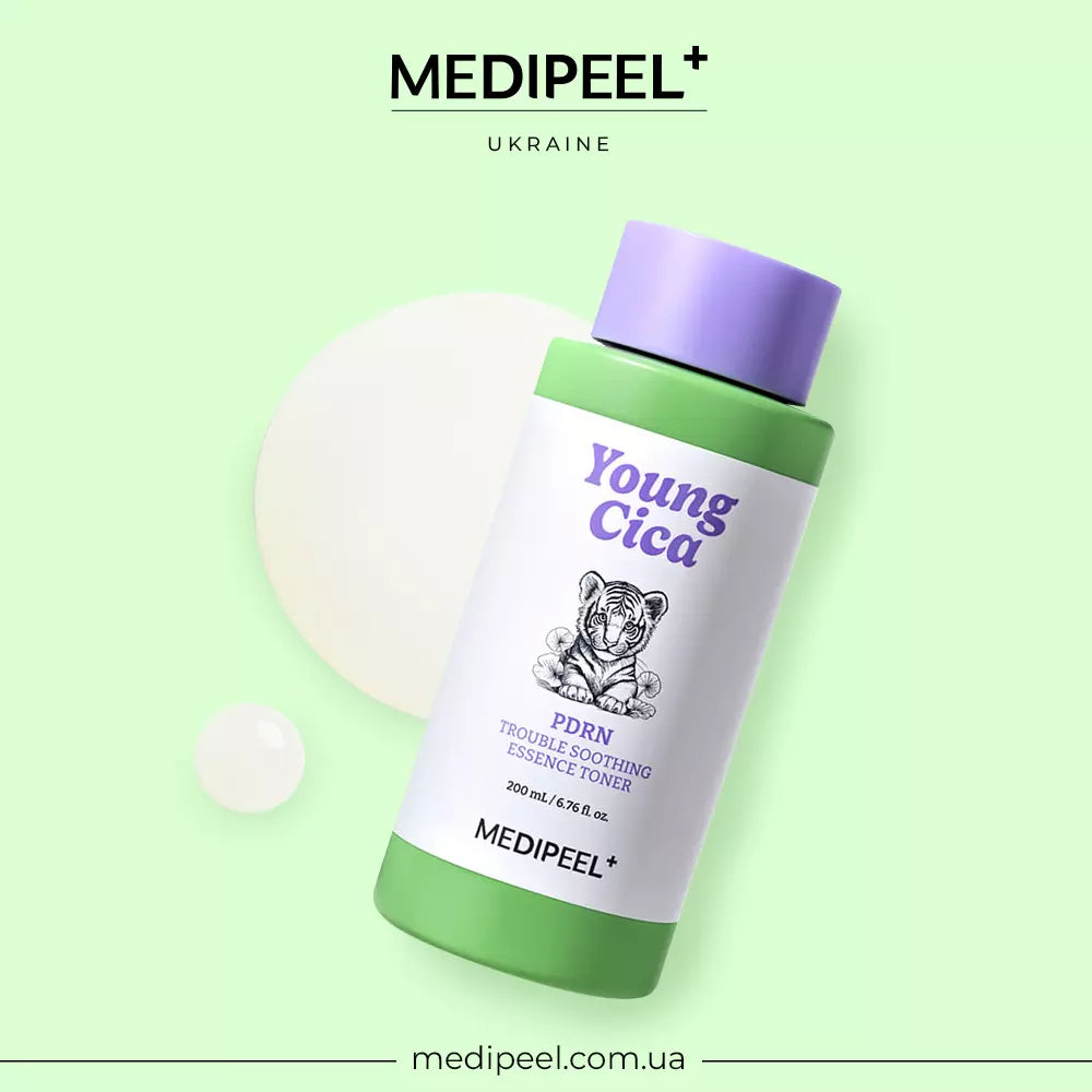 Успокаивающий тоник-эссенция для лица с PDRN и центеллой MEDIPEEL Young Cica PDRN Trouble Soothing Essence Toner, 200 мл